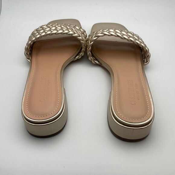 CUSHIONAIRE Women's braided low block heel sandal SIZE 7 CHAMPAGNE - Picture 4 of 8